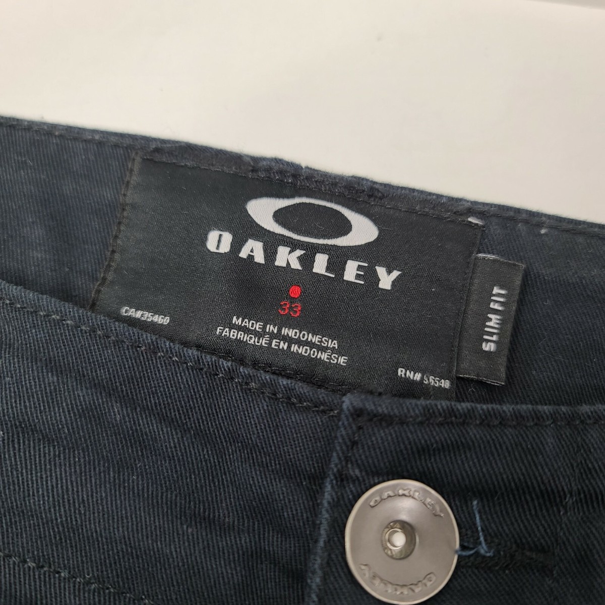 Oakley Mens Size 33 Slim Fit Casual Chino Shorts Black Palm Fronds