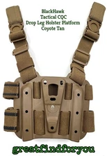 BlackHawk Serpa Tactical CQC Drop Leg Holster Platform Coyote Tan Thigh