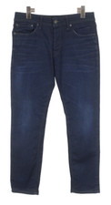 JACK & JONES Slim Fit / Tim Jeans Men's W32/L32 Whiskers Dark Denim Button Fly