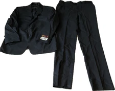 Eisenberg Sanford Wool Suit Mens Size 44R Waist 38 Blue Single Breast Suprimo