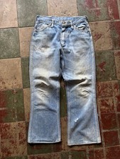 Vintage 60s 70s Wrangler Flared Jeans Size 30x26 Faded Blue
