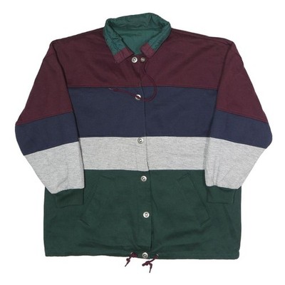 CURRENT SEEN Damen Wendejacke Burgund Navy Grau Grün Colour Block One
