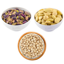 Italian Nuts Trio &ndash; Pistachios, Almonds & Piedmont IGP Hazelnuts