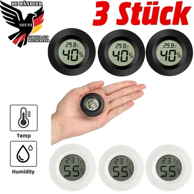 3x Digital Thermo-Hygrometer Thermometer Luftfeuchtigkeit Temperaturmessgerät - Bild 1 von 4