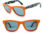 RAY BAN SUNGLASSES ORANGE BLUE POLARIZED WAYFARER RB 2140 1242 EYEGLASSES 2132