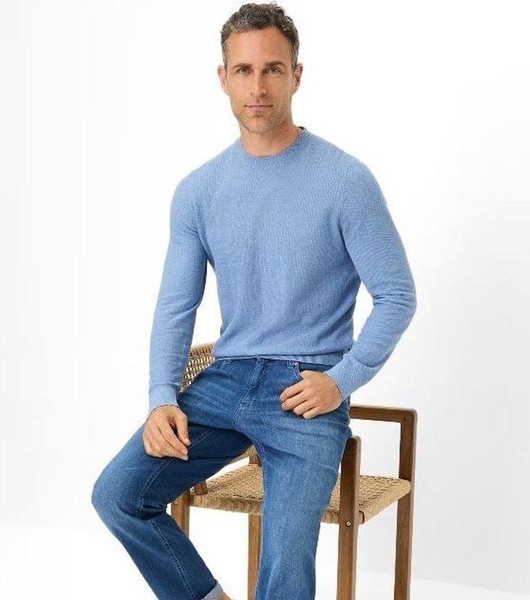 Men Brax Sweater Blue Cotton 40 /L / 48