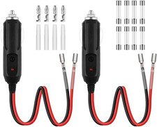 2x Zigarettenanz&uuml;nder Stecker 12V 24V KFZ Stecker LED 10A 15A Sicherung Zubeh&ouml;r