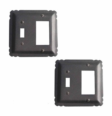 2 Switchplate Black Wrought Iron GFI/Toggle 5 1/4'' | Renovator's Supply