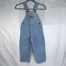 Vintage OshKosh B'Gosh Light Wash Denim Bib Overalls Kids Size 4T USA