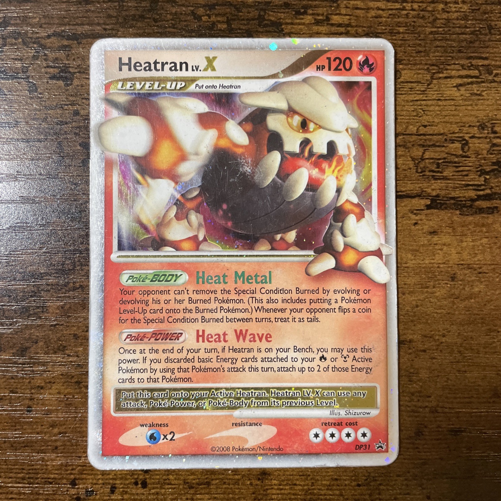 Heatran LV.X DP31 - Diamond and Pearl Black Star Promo Holo Pokemon - MP/HP