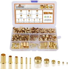 280PCS Compression Fittings Assortment Kit - 6 Sizes (1/4", 3/8", 5/16", 1/2", 3