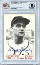 George Fallon Signed 1975 TCMA Card 22 St. Louis Cardinals Beckett