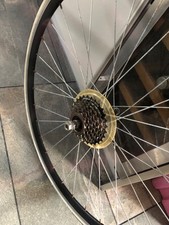 Black  700c Rear Wheel 7 Speed Road Bike Rim Brake Double Wall & Tyre 700 x 23c