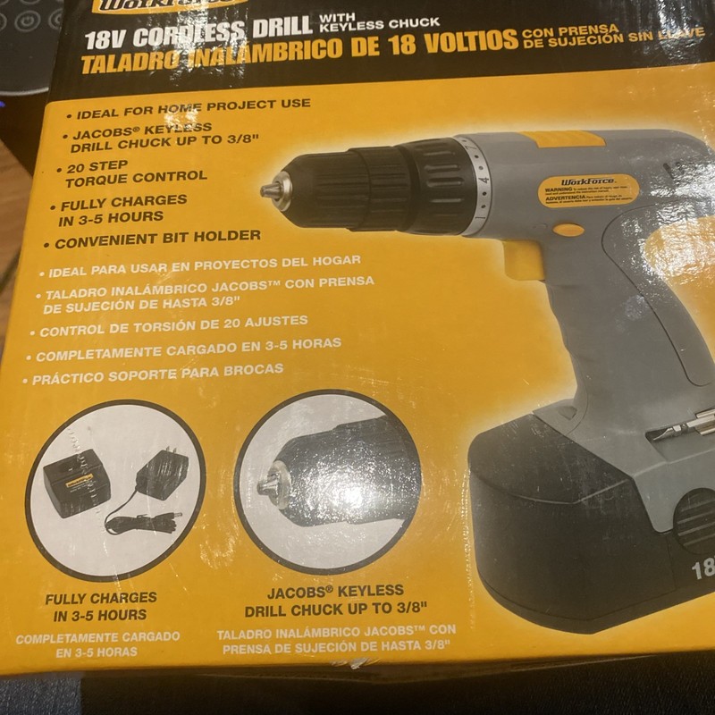 WORKFORCE 18V CORDLESS DRILL WITH KEYLESS CHUCK