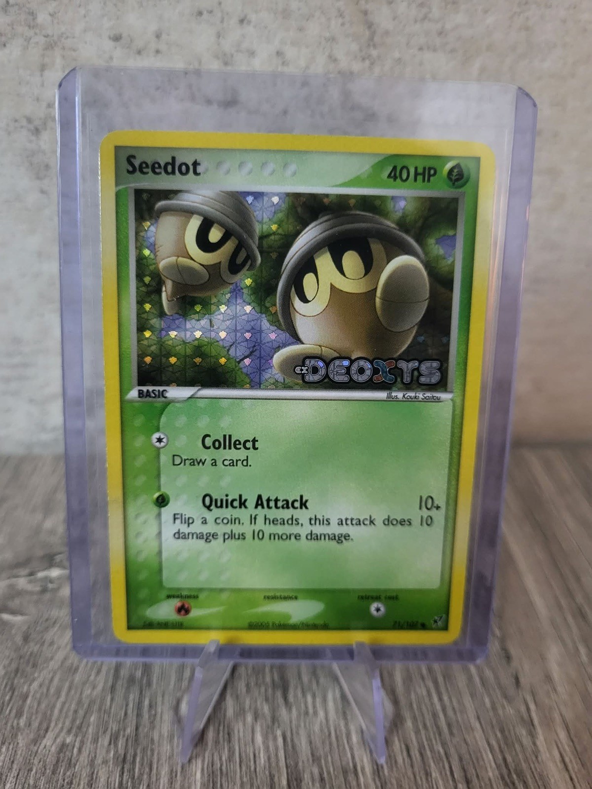 Seedot Reverse Holo EX Deoxys 71/107 Pokemon Card WOTC NM - MINT