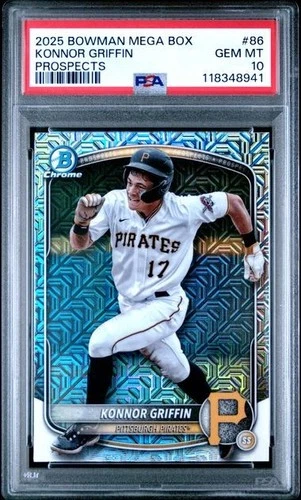2025 Bowman Mega Box Konnor Griffin Mega Refractor🔥PSA 10🔥POP 1🔥