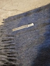Soft & Luxurious Alicia Adams Alpaca Blend Classic Throw Fringe Heathered Blue 