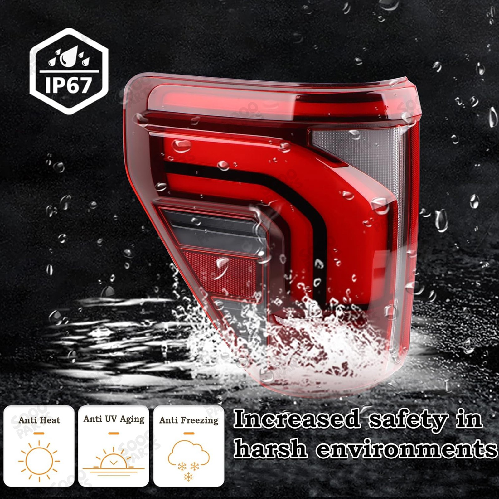 Pair Left & Right Full LED Tail Light Lamp For 2024-2025 Ford F150 W/ Blind Spot