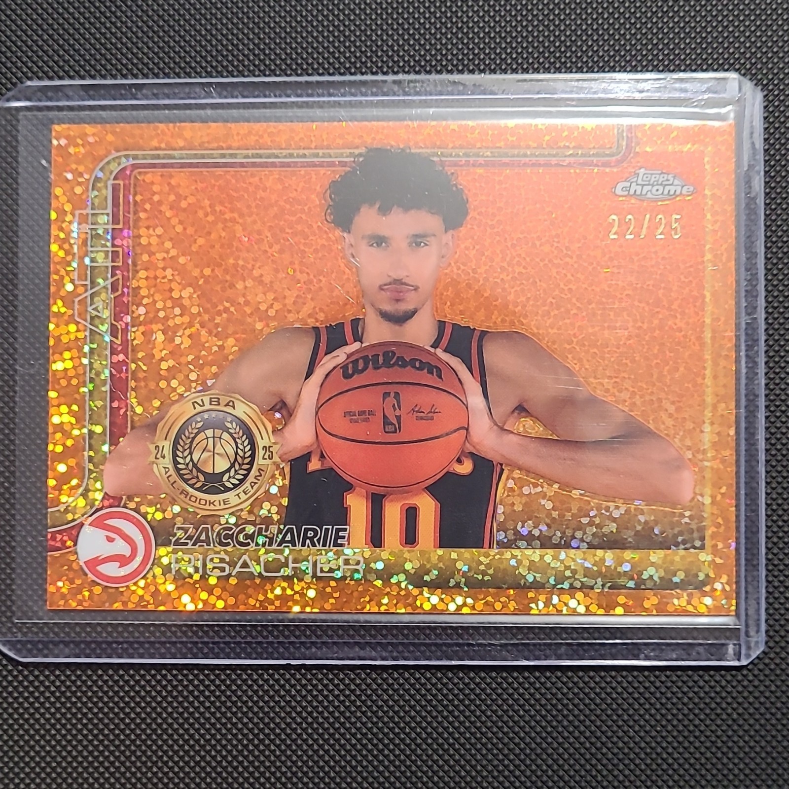 2025 Topps Chrome Zaccharie Risacher ORANGE IMAGE VARIATION #2 /25