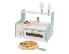 LUPILU Holz Spielzeug Pizzaofen Kinderküche Zubehör Klettverschluss 20-teilig