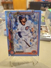 2025 Topps Holiday - Dansby Swanson #H39 Holiday Blue Metallic Glitter Cubs
