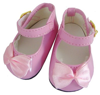 High Quality Pink Patent Bow Mary Jane Shoes for Bitty Baby Doll Clothes