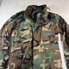 M-65 Field Coat Mens LT Woodland Camo Cold Weather Military Jacket