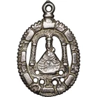 SILVER 18TH CENTURY MEDAL AWESOME ANTIQUE BLESSED VIRGIN MARY MEDALLION