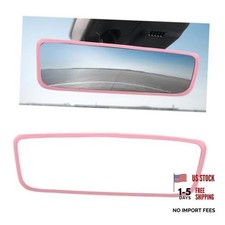 Rear View Mirror Protector Frame, Silicone Interior Rearview Mirror Cover Pink