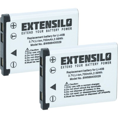 2x Akku für Insignia NS-DSC10SL 700mAh 3,7V