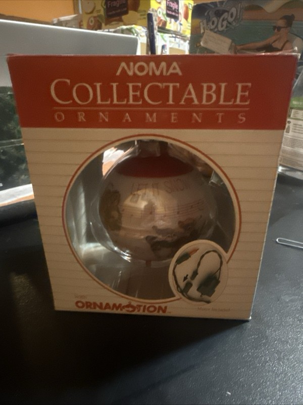 Vtg 1989 MIB Noma Ornamotion Rotating Carousel Christmas Ornament w/Motor 4 1/2"