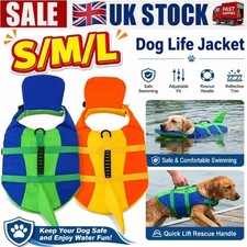Dog Life Jacket Safety Vest Swimming Boating Float Aid Buoyancy Pet Saver UK