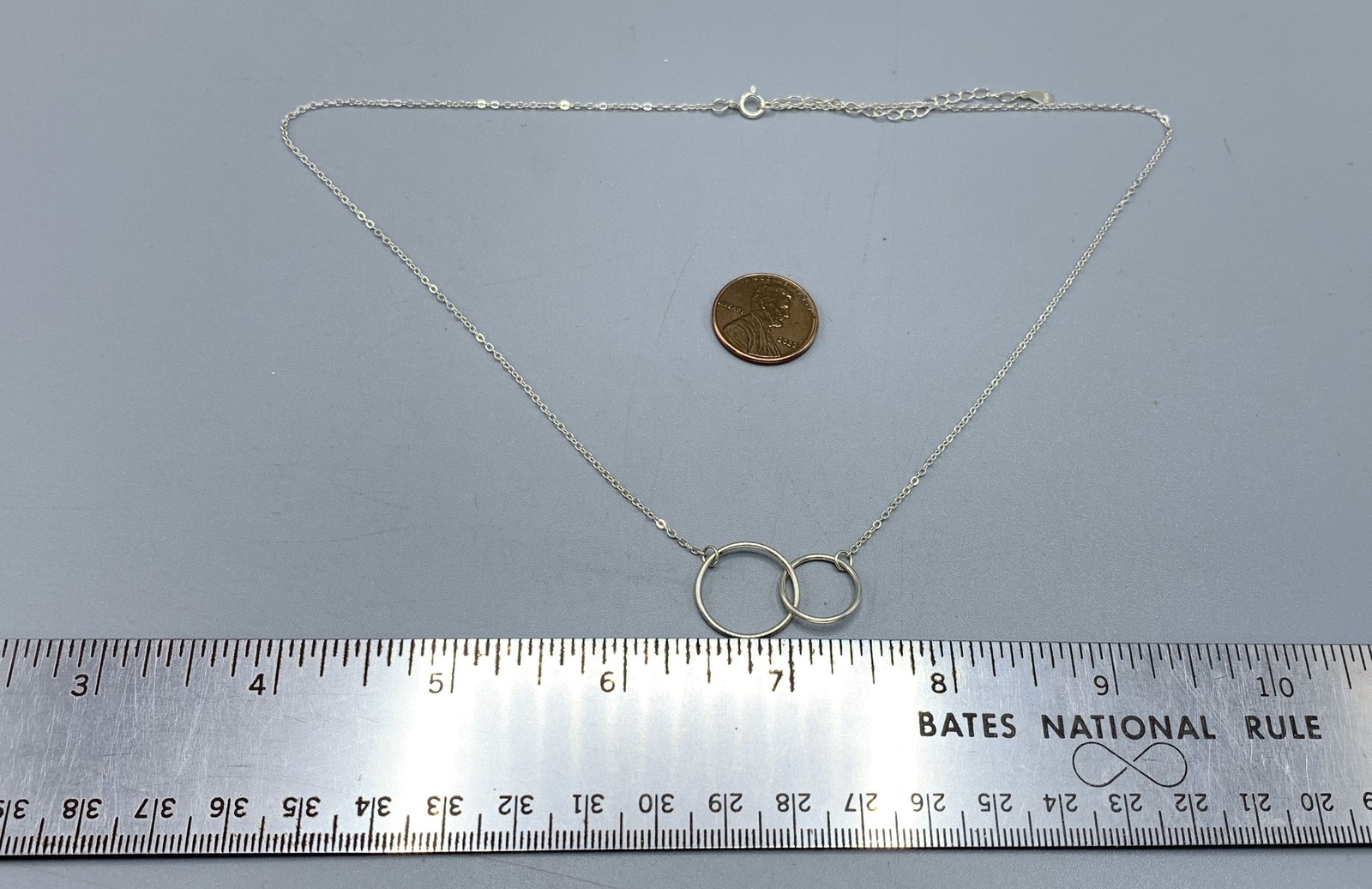 19" Sterling Silver Interlocking Rings Necklace - image 5
