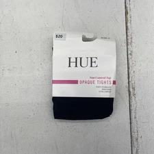 HUE Leggings Womens 2 Navy Opaque Non-Control Top PERFIT Wider Band Comfort