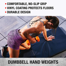 Dumbbells Hand Weights Set of 2 - Vinyl Coated Exercise  Fitness Dumbbell fo...