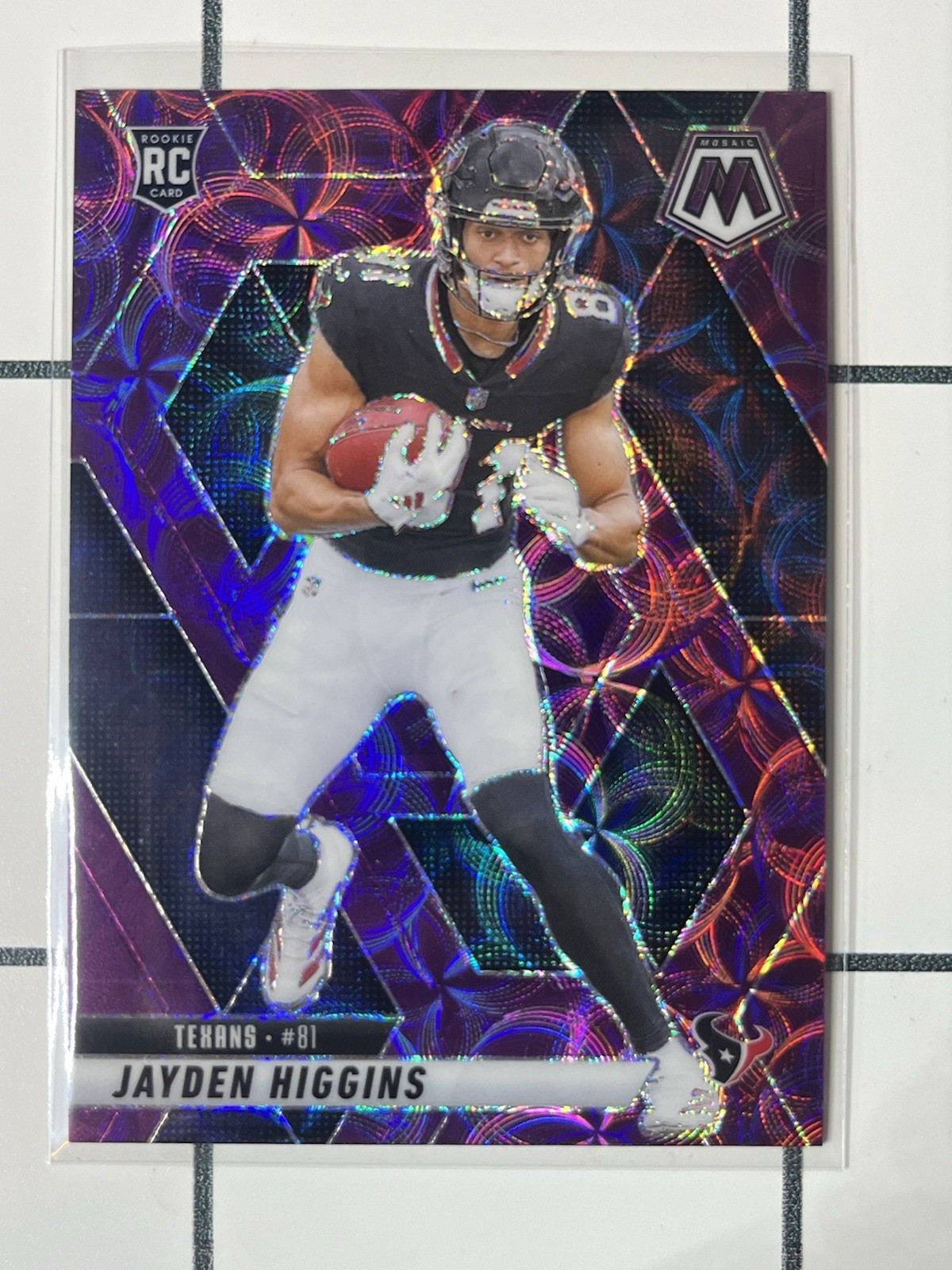 2025 Panini Mosaic Jayden Higgins #346 RC Rookie Purple Scope Prizm