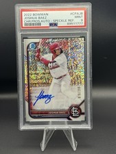 2022 1st Bowman Cardinals JOSHUA BAEZ CHROME SPECKLE REFRACTOR AUTO #/299 PSA 9