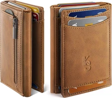 Men Wallet, Leather Wallet Card Holder 13Cards+Bill Pocket+Coin Slot