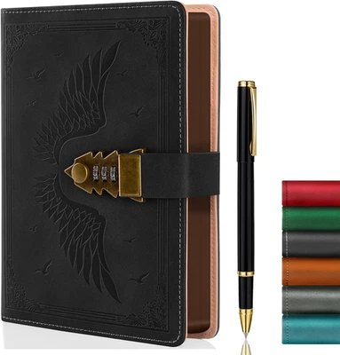 ZXHQ Tagebuch mit Schloss Für Frauen/Männer, Geheimes Tagebuch Für Mädchen, A5 Notizb