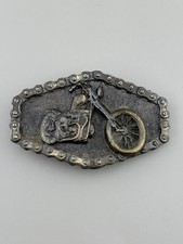 Motorcycle Chopper Belt Buckle Chain Border Heavy 1976 Great American Buckle Co