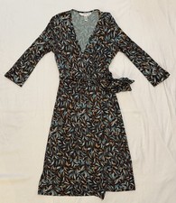 Diane von Furstenberg Vintage 100 Silk Wrap Dress Size 4 Brown TImeless