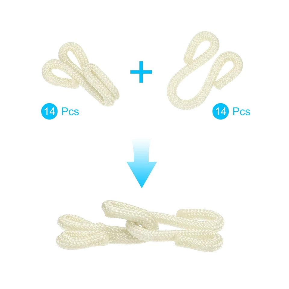 14 ganchos de coser y ojos cubiertos de poliéster beige 27 mm de longitud Foto 3 de 4