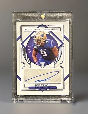 2021 National Treasures Collegiate Joe Tryon Century Blue Rookie Auto #/75