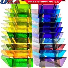 Stained Glass Sheets Variety Pack 24 Pieces Transparent Mosaic Crafts 4x6 Inch