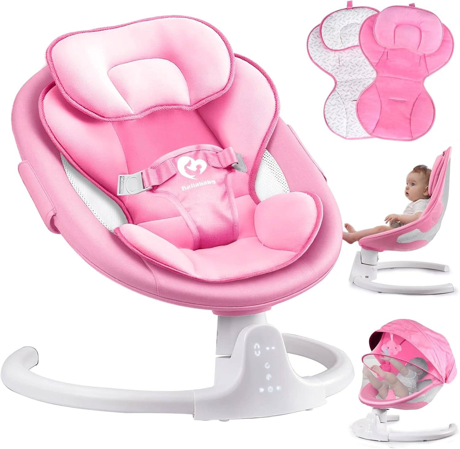 Portable Bluetooth Baby Swing with Music & Remote Control - Pink
Opens in a new window or tab