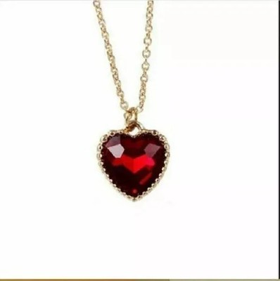 2.50Ct Heart Shape Red Garnet Women's Pendant 14K Rose Gold Finish Free Chain