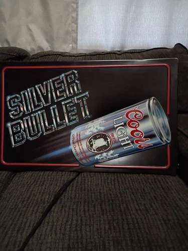Coors Light Silver Bullet Mirror Lighted Beer Sign Bar Vintage