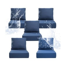 Luxury 6" Thicker Outdoor Chair Cushion 5 Sets - 24" 24" 6" Waterproof Pati...