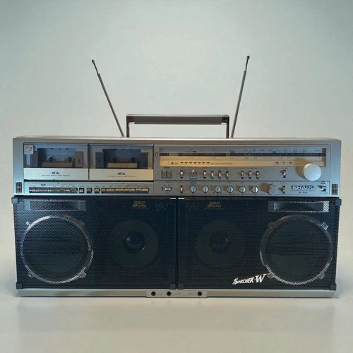 Working SHARP GF-909 Vintage Stereo Boombox Karaoke System Double Cassette AM/FM