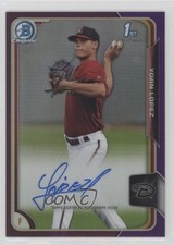 2015 Bowman Chrome Prospects Purple Refractor /250 Yoan Lopez #BCAP-YL Auto qw7